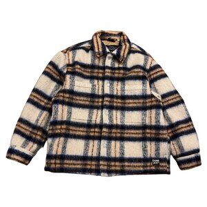 Levi's Portola Chore Coat Wool Plaid Blend Beige